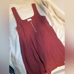 Urban Outfitters Maroon Button-Down Mini Dress
